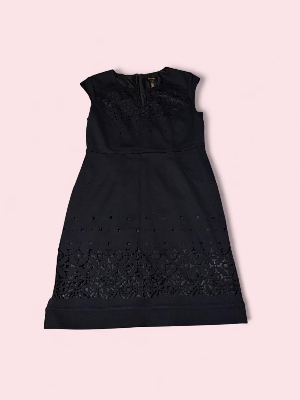 Laundry By Shelli Segal Black Laser-Cut A-Line Mini Dress